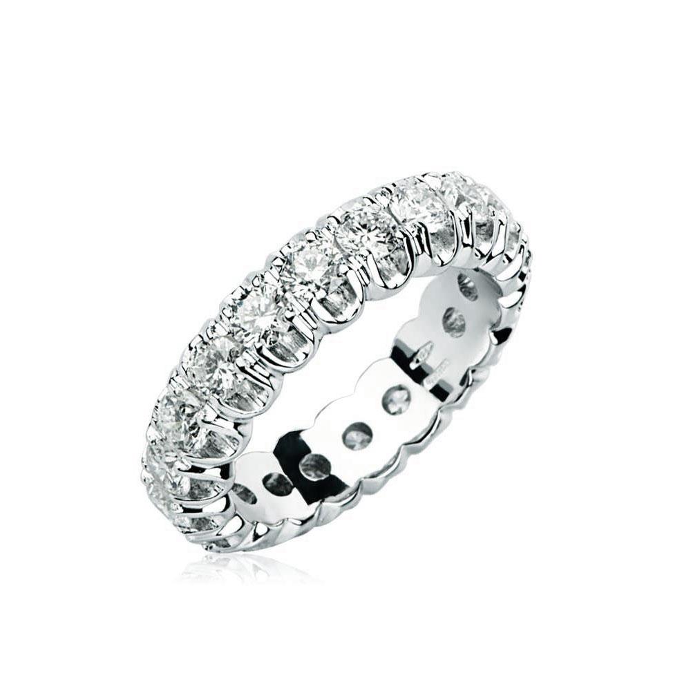 Damen Eternity Valenza Schmuck Ring aus Weißgold mit Diamanten im Brillantschliff Ct. 1.22