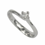 Fabio Ferro Engagement Ring in White Gold Annabella Model with Brilliant Cut Diamond 0.13 Carat