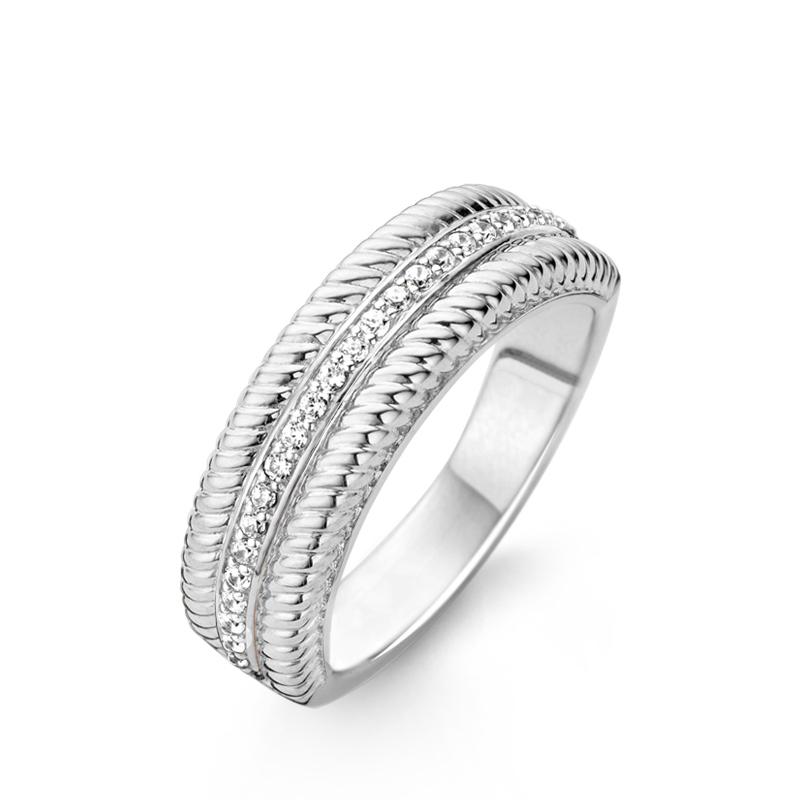 Ti Sento Milano Women's Band Ring In 925 Sterling Silver With Zircons