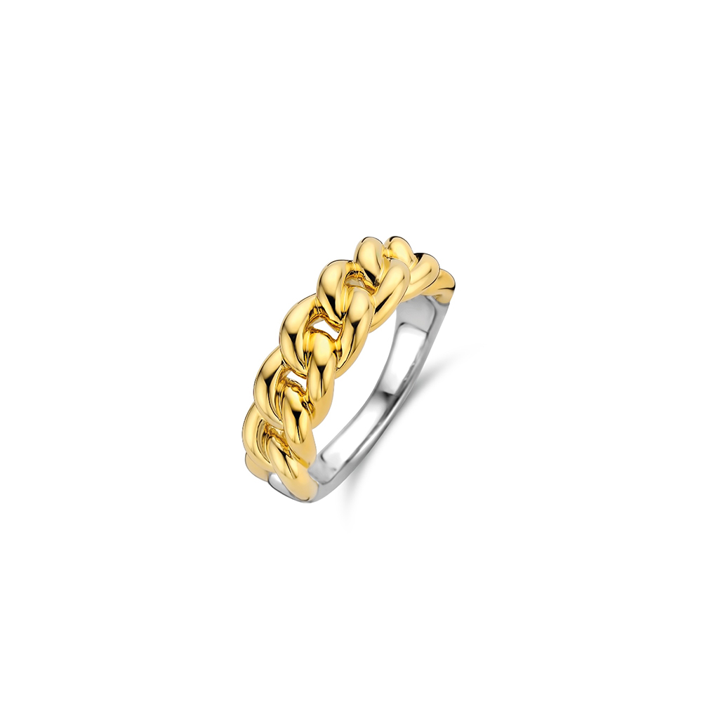 Ti Sento Milano Gold Chain Silver Ring