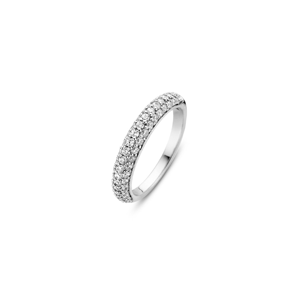 Ti Sento Milano Wedding Ring with Zircons in Silver