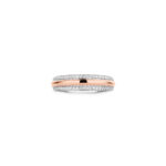 Ti Sento Milano Ring Rosy Stripe Wedding Band with Zircons in Sterling Silver