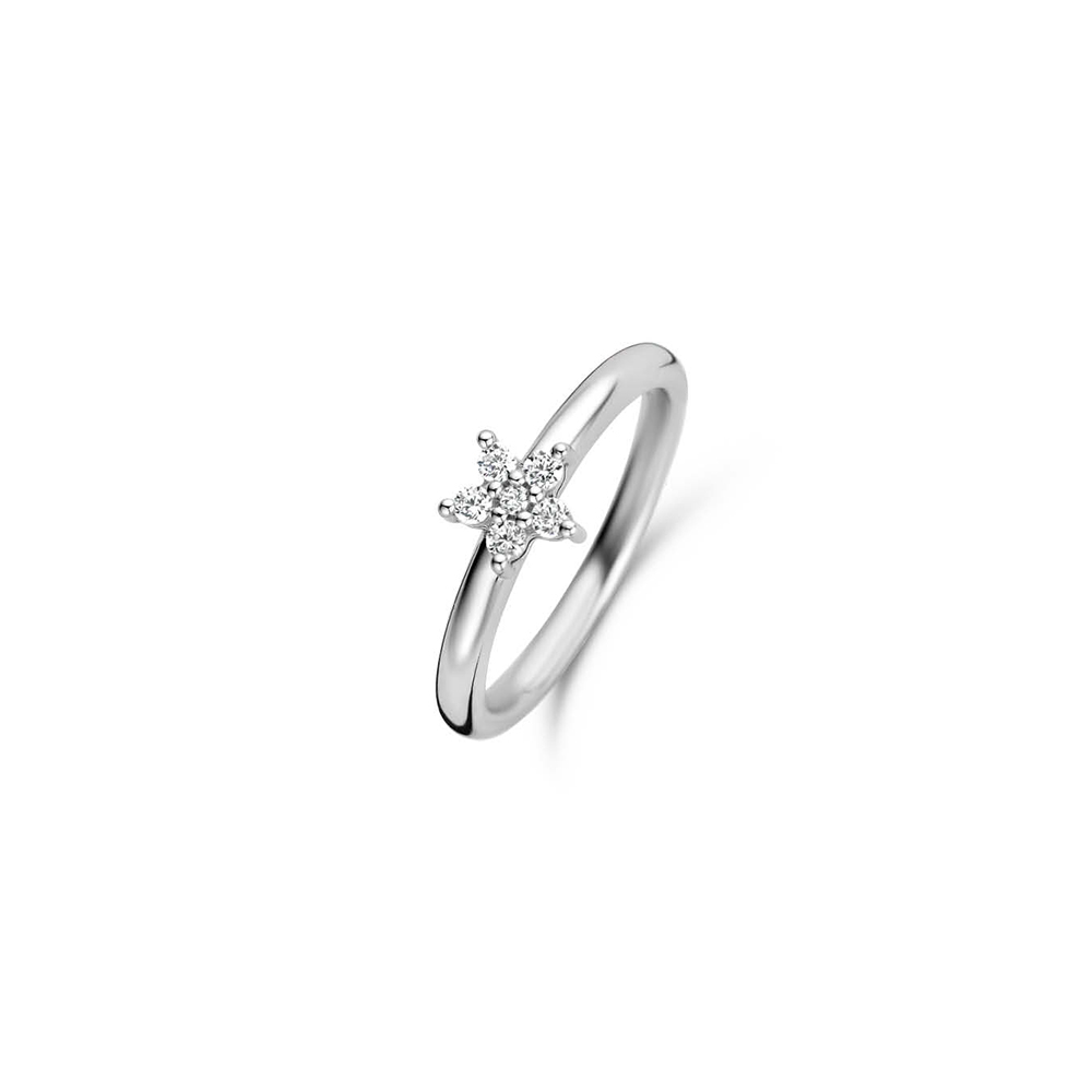 Ti Sento Milano Solitaire Star Ring in Silver and Zircons