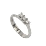 Trilogy Fabio Ferro Ring in White Gold with Brilliant Cut Diamonds 0.18 Carat