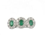 Fabio Ferro Trilogy Ring in White Gold with Emeralds and Brilliant Cut Diamonds