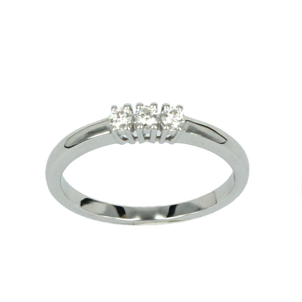 Trilogy Fabio Ferro Ring in White Gold and Diamonds Brilliant Cut 0.42 Carat