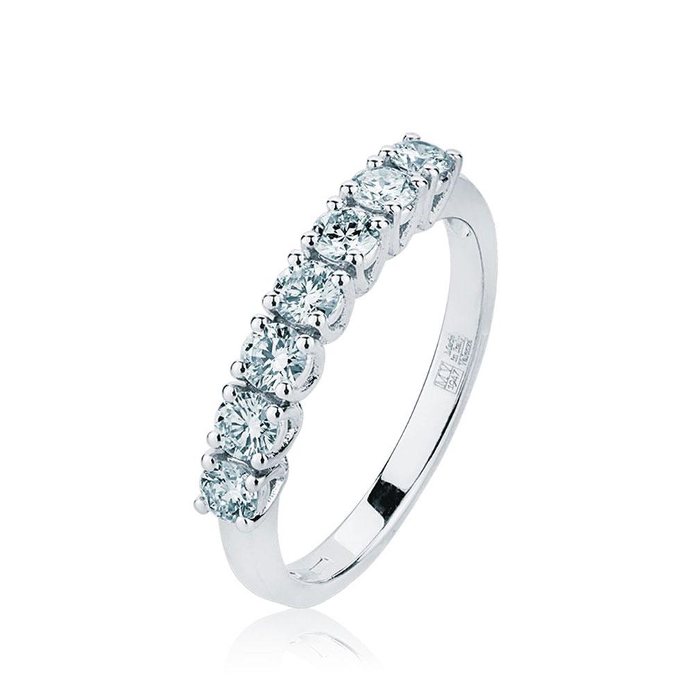 White Gold Veretta Ring With Diamonds Brilliant Cut Valenza Jewelry