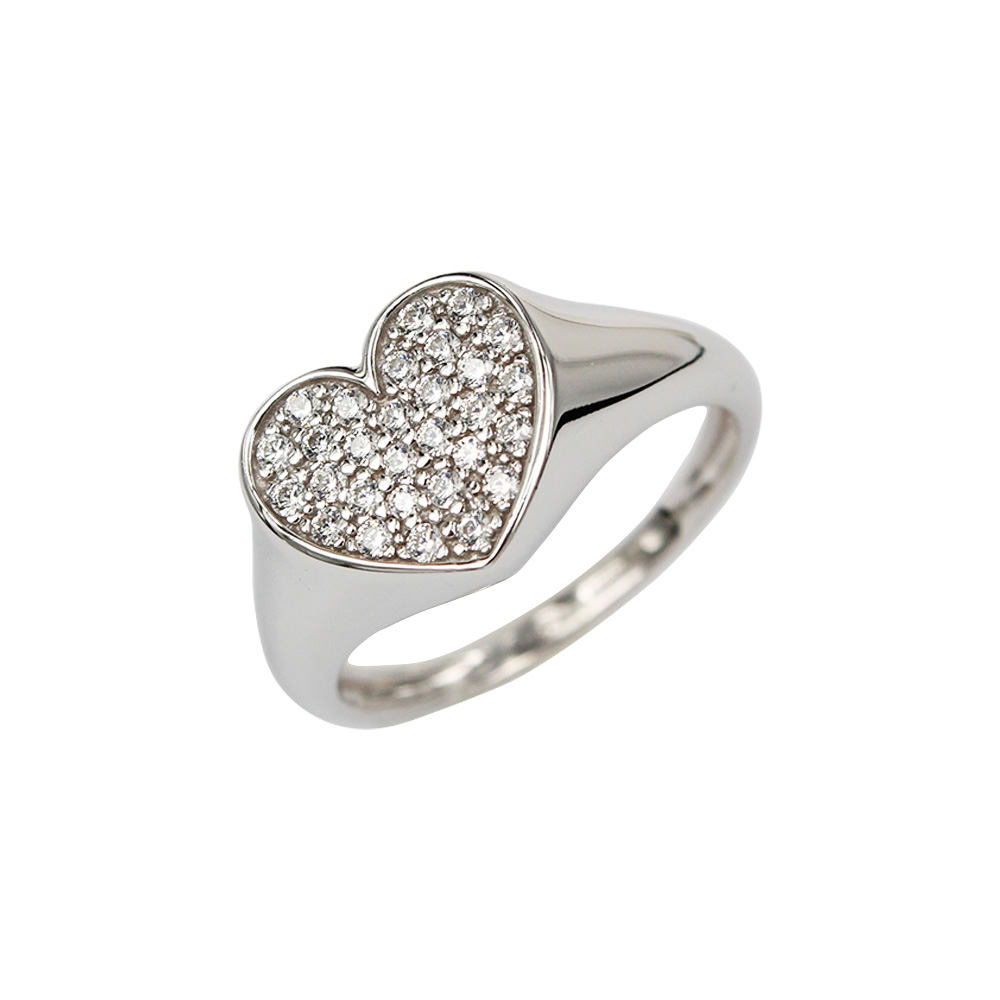 Fabio Ferro Pavè Cubic Zirconia Heart Ring in White Gold