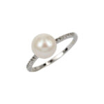 Ring Fabio Ferro Perla Two Strands of Zircons in White Gold