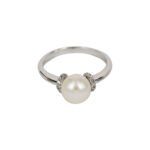 Ring Fabio Ferro Perla Two Cushions in White Gold with Zircons