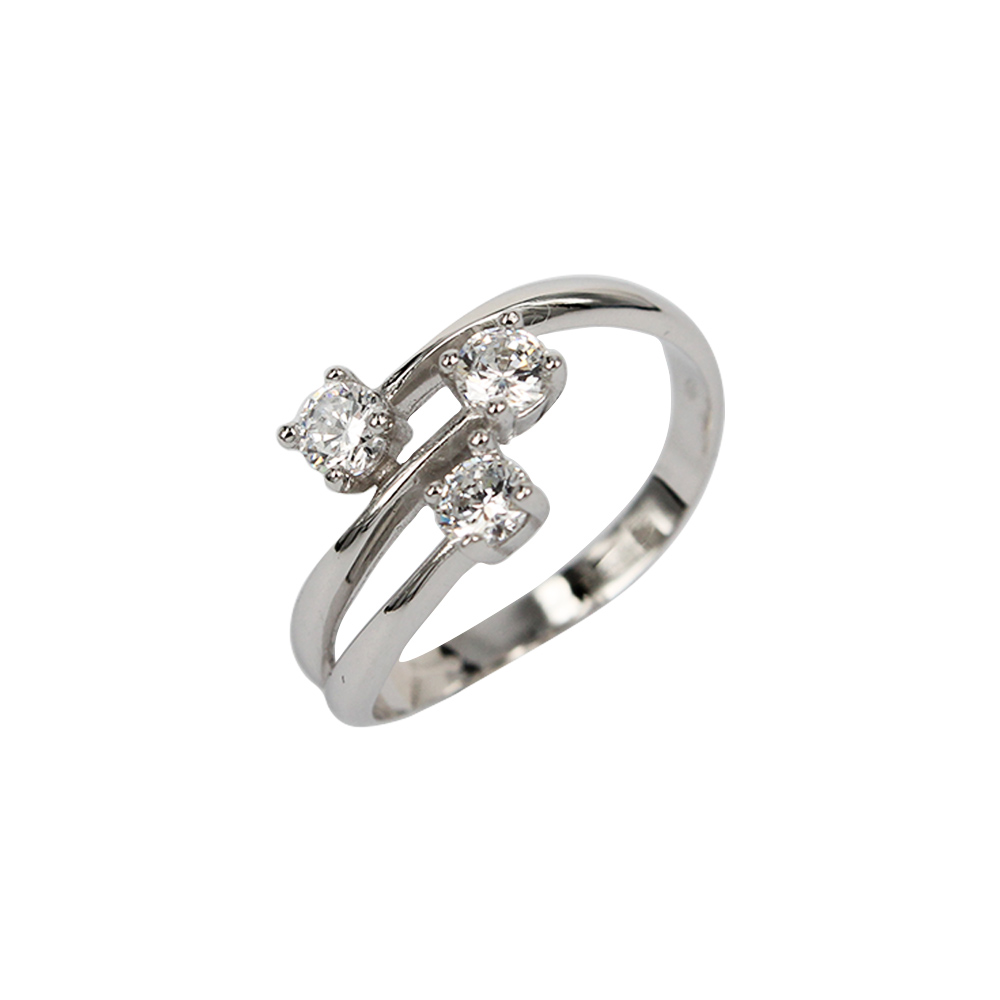 Fabio Ferro Trilogy Cluster Ring in White Gold with Zircons