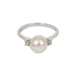 Fabio Ferro Duo ring with Pearl in White Gold and Zircons