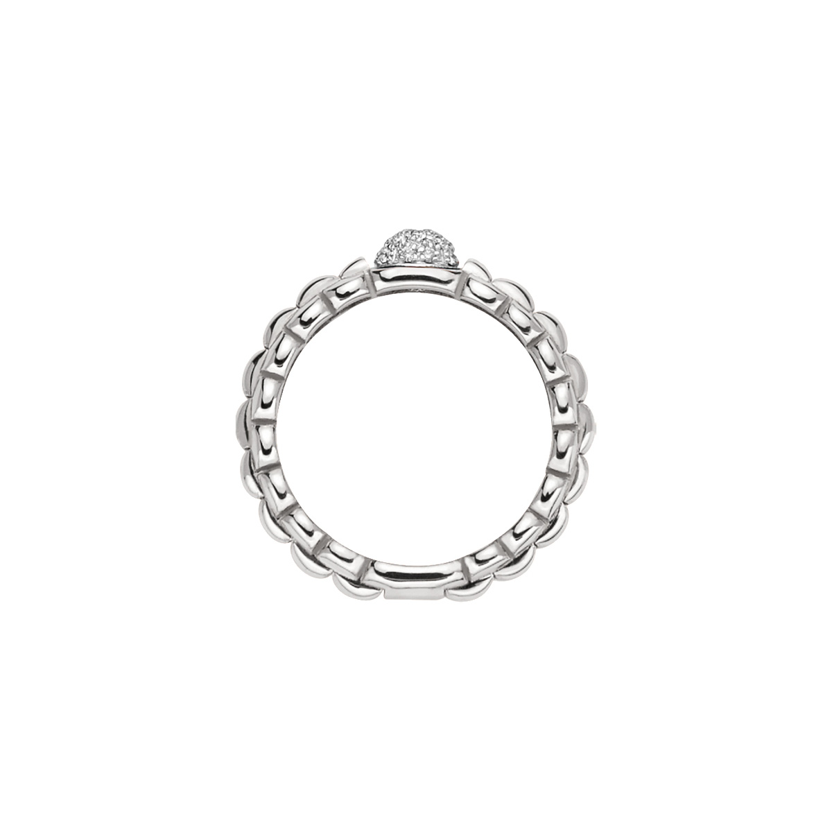Anello Fope Collezione Eka in Oro Bianco con Diamanti