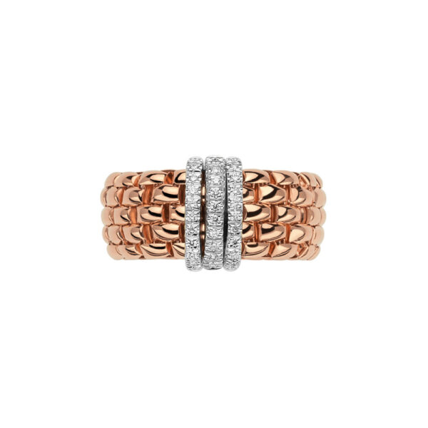 Fope Flex It Ring Panorama Collection in Rose Gold with Diamonds