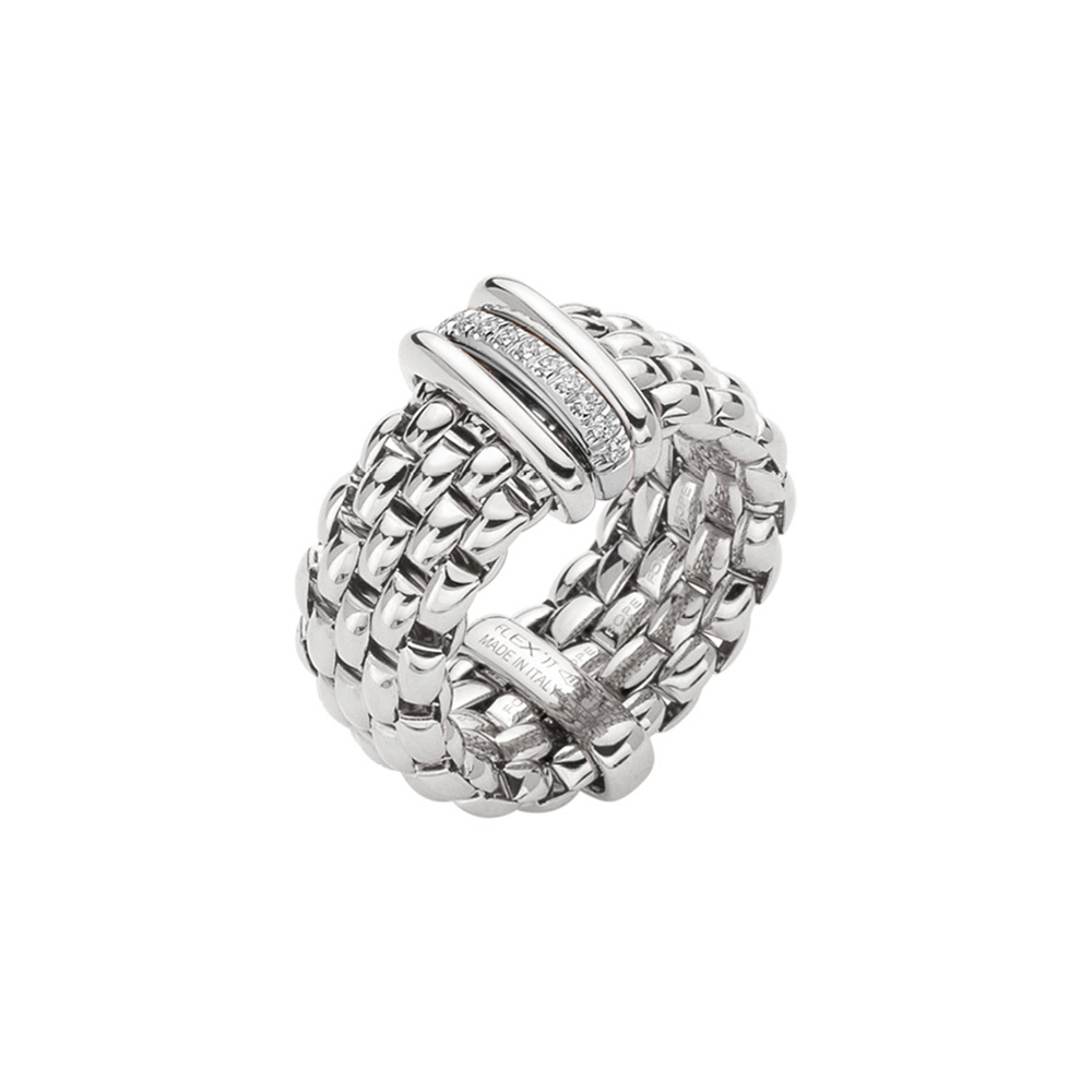 Fope Flex It Ring Panorama Collection in White Gold with Diamonds