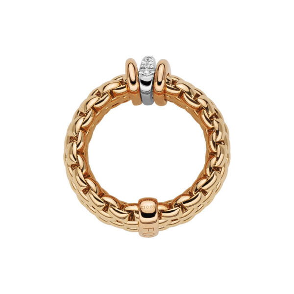 Fope Flex It Panorama Collection Ring aus Weiß- und Gelbgold mit Diamanten