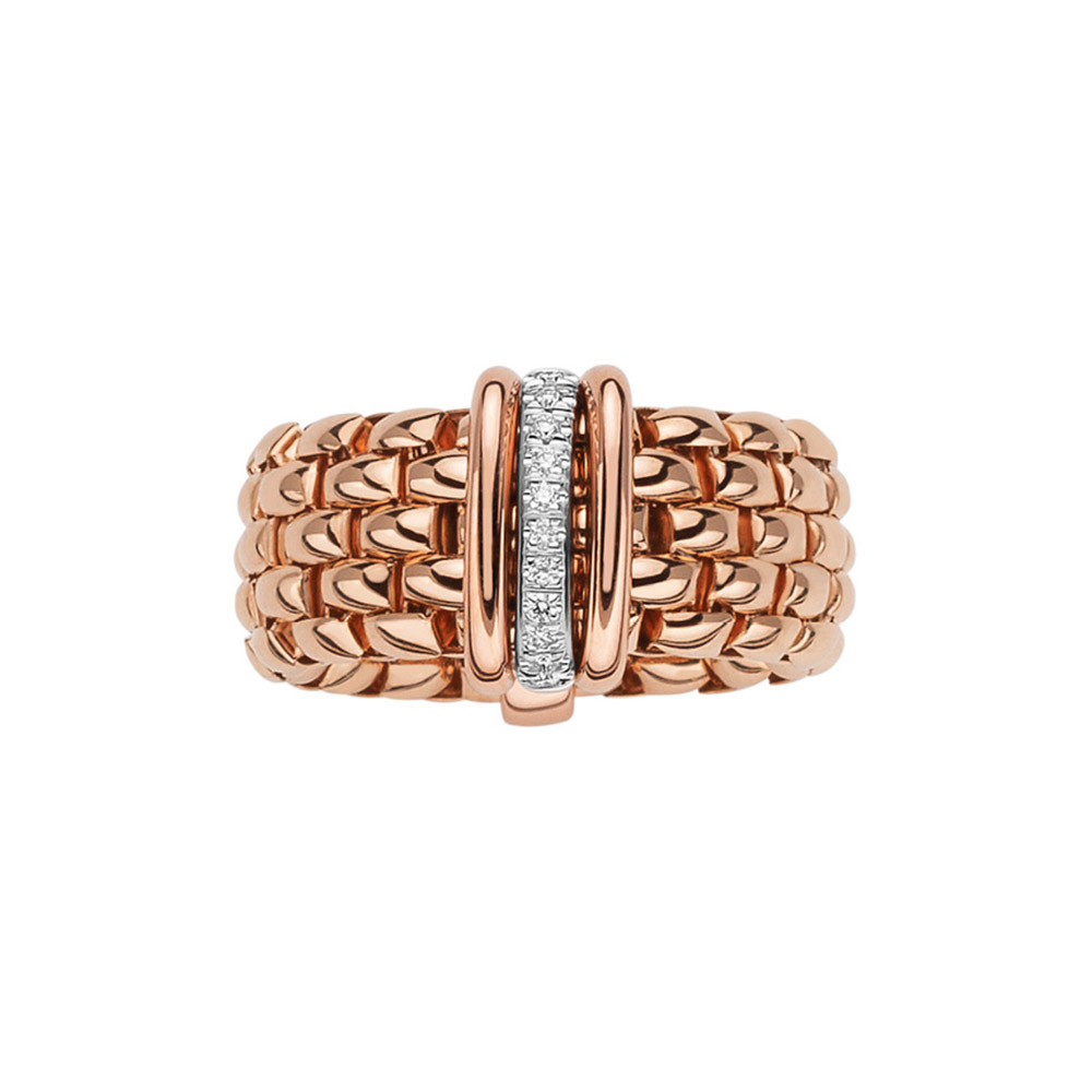 Fope Flex It Panorama Collection Ring aus Weiß- und Roségold mit Diamanten