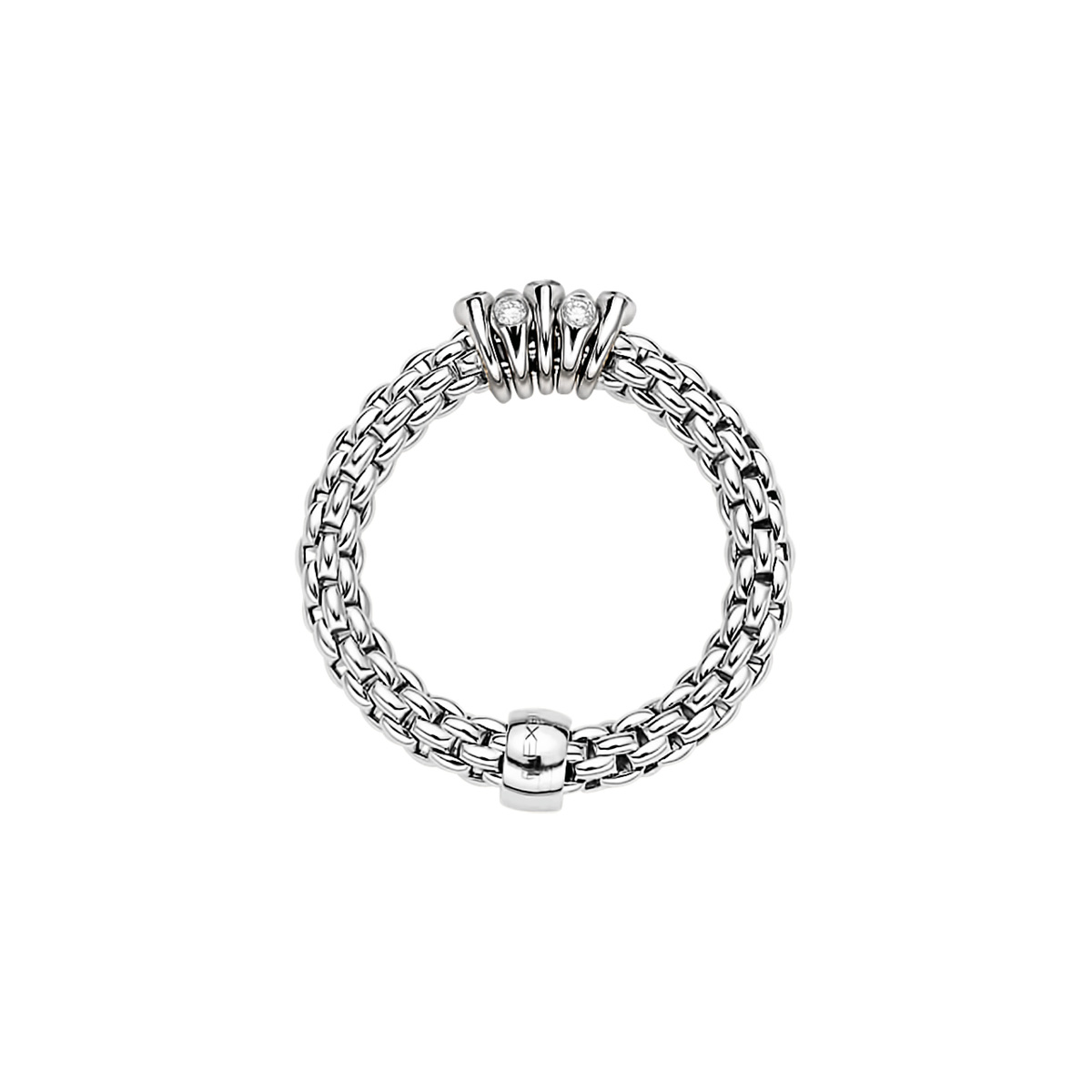 Fope Flex It Ring Prima Collection in White Gold with Diamonds
