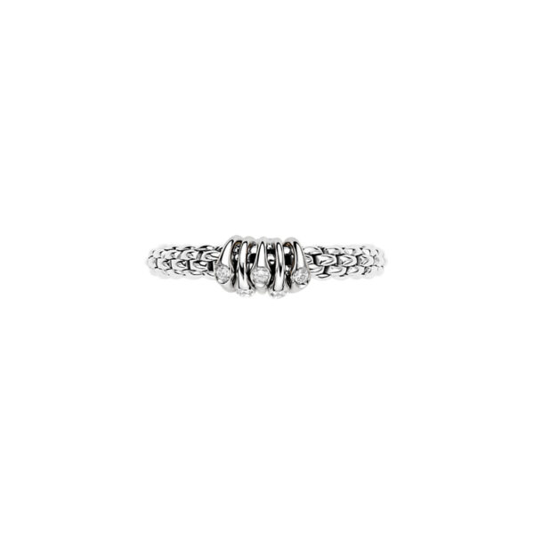 Fope Flex It Ring Prima Collection in White Gold with Diamonds