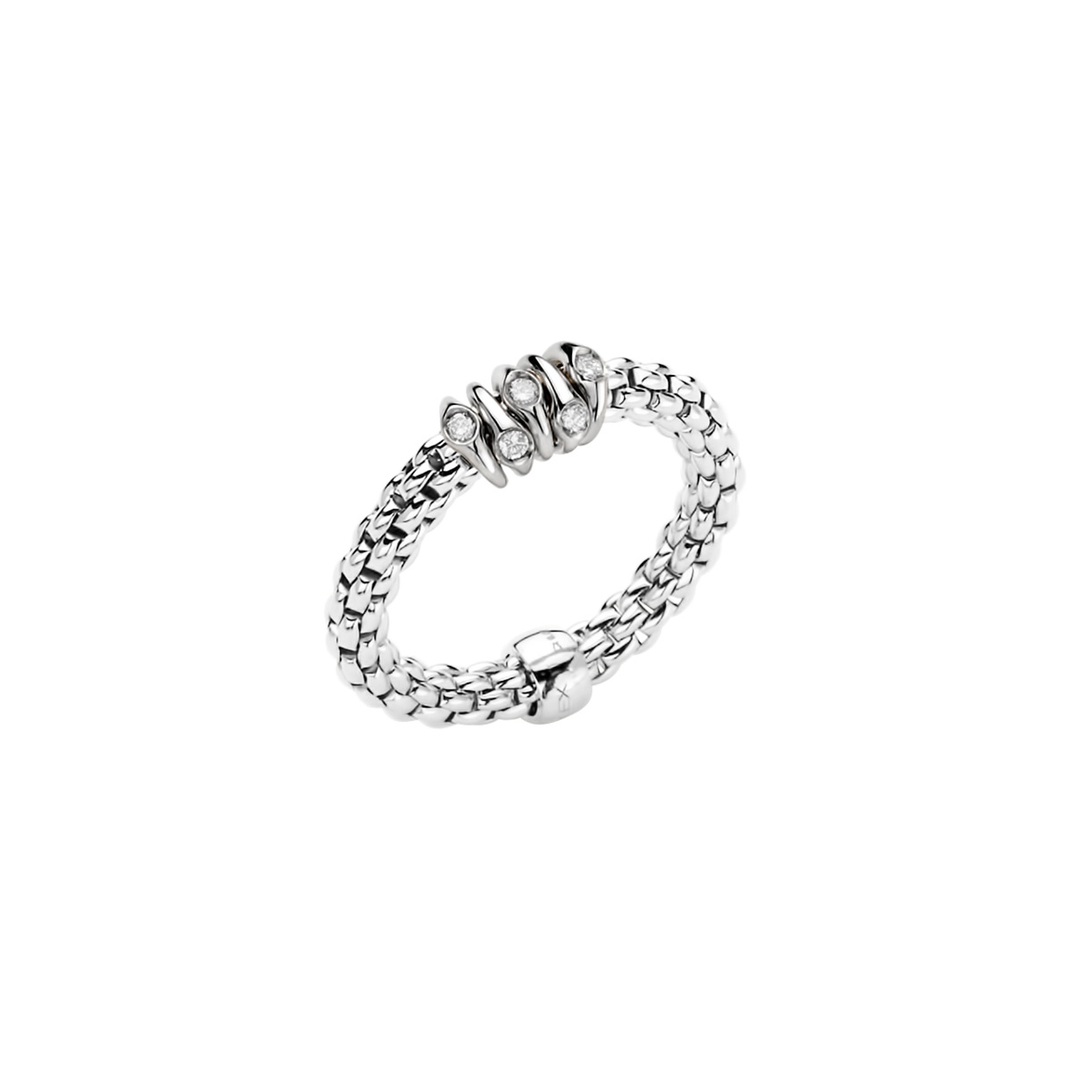 Fope Flex It Ring Prima Collection in White Gold with Diamonds
