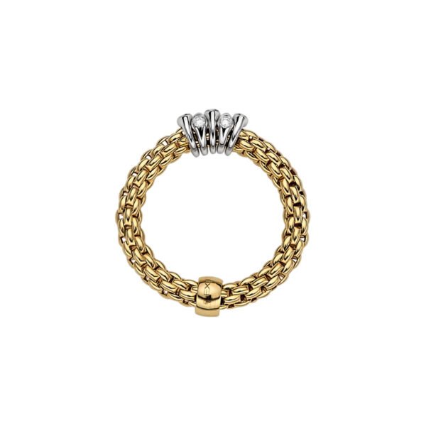Fope Flex It Ring Prima Collection in Yellow Gold with Diamonds