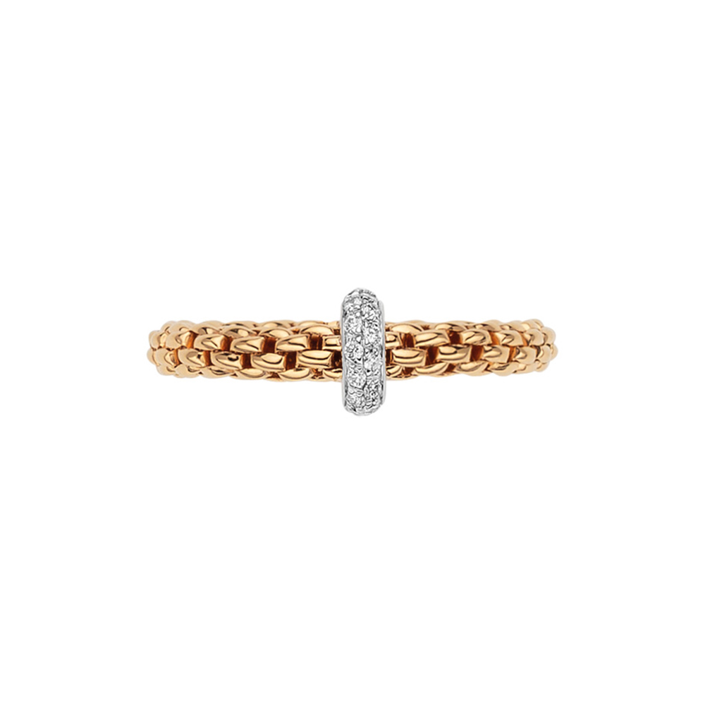 Fope Flex It Ring Prima Collection in White Gold with Diamonds