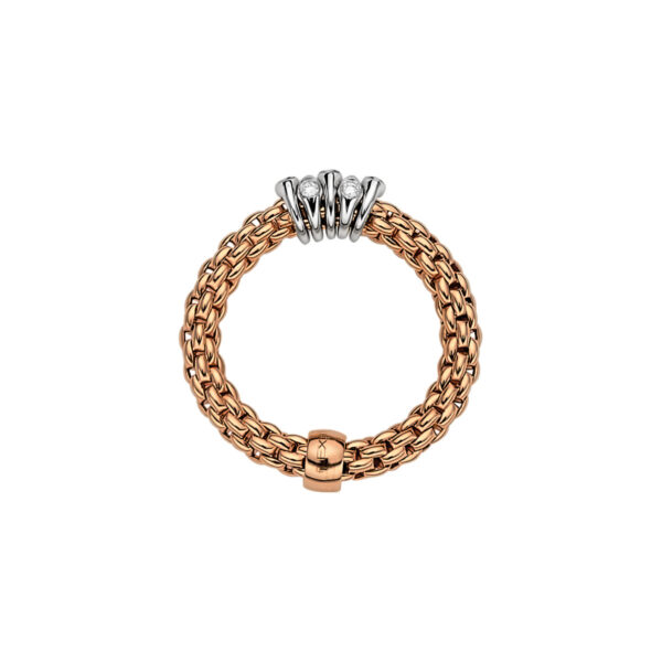Fope Ring Prima Flex It Collection in Rose Gold with Diamonds