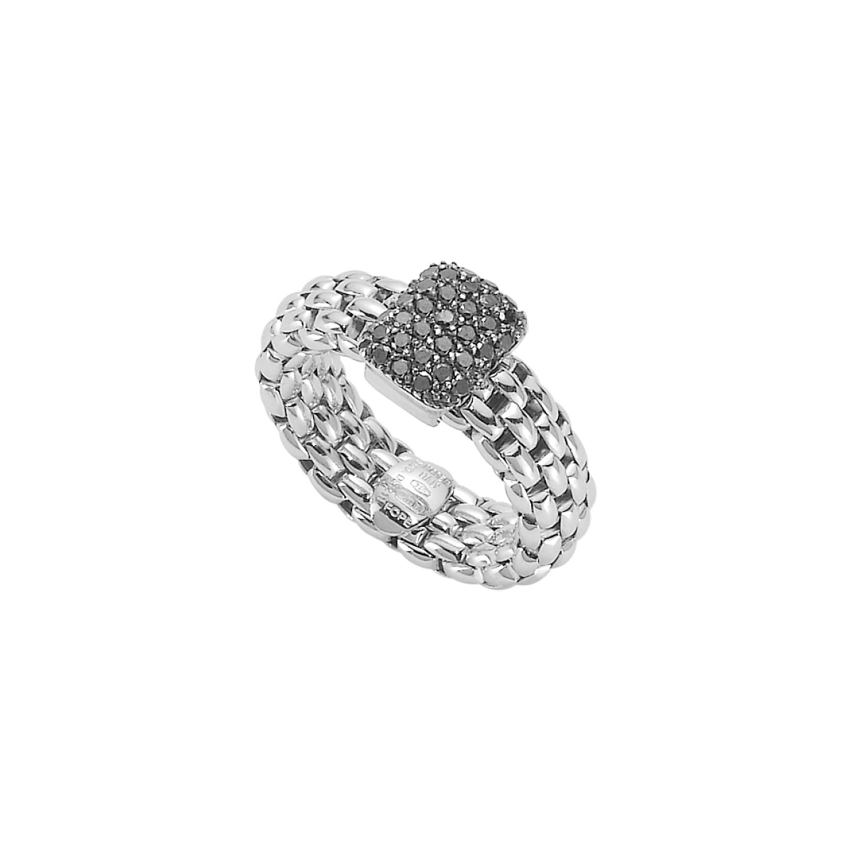 Fope Vendome Flex It Ring aus Weißgold und schwarzen Diamanten