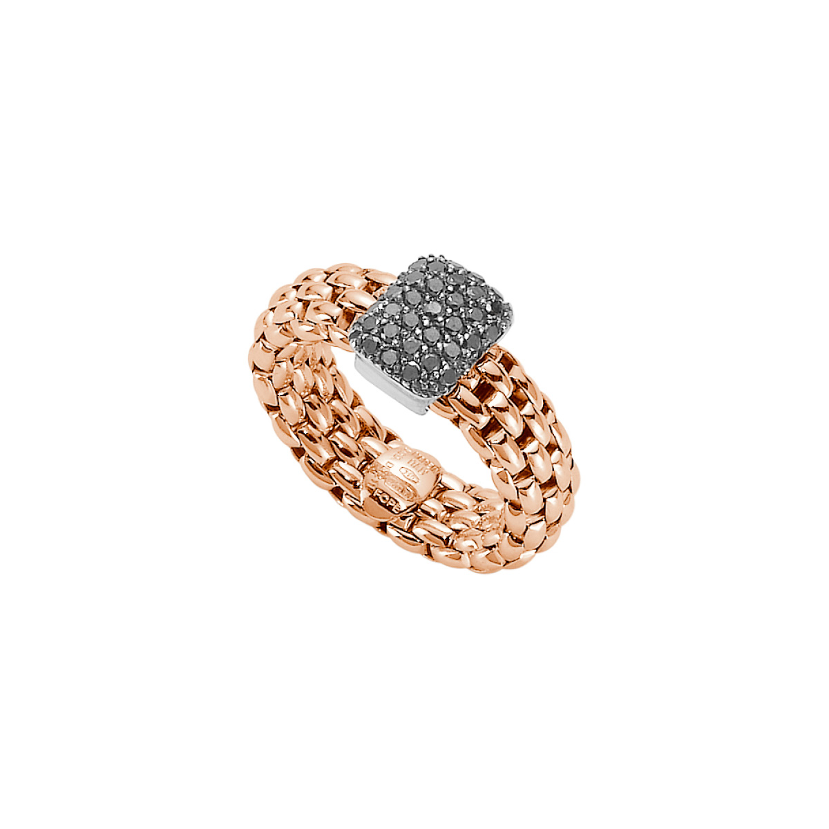 Anello Fope Vendome Flex It in Oro Bianco e Diamanti Neri
