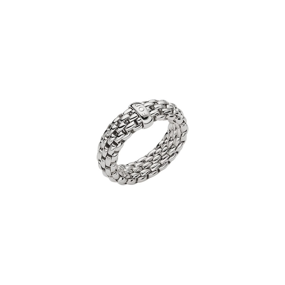 Fope Flex It Ring Essentials Collection Small Bar in White Gold