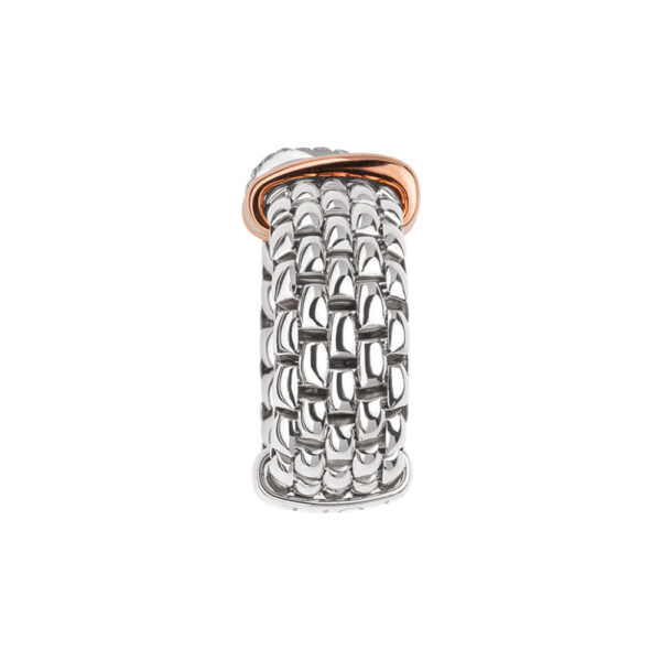 Fope Flex It Ring Panorama Collection in White and Rose Gold Size Medium