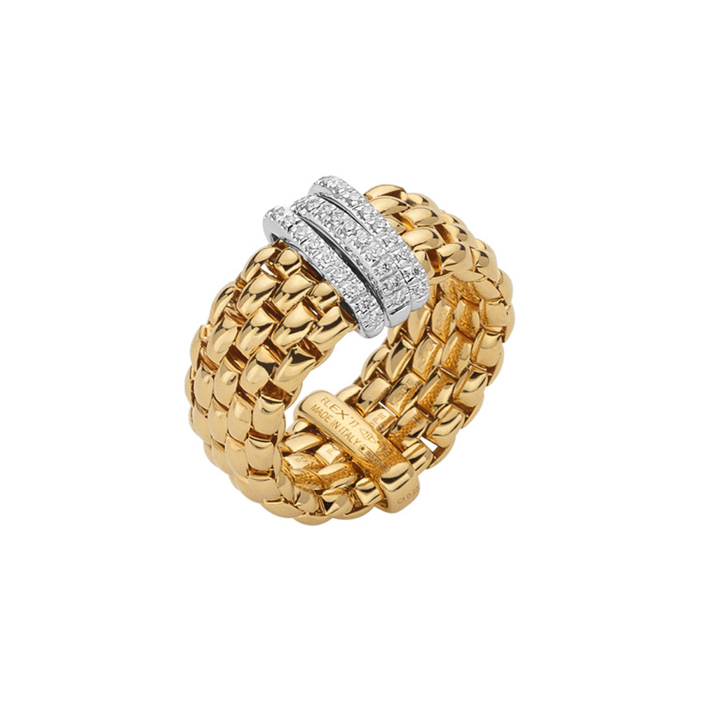 Fope Flex It Ring Panorama Collection in Rose Gold with Diamonds