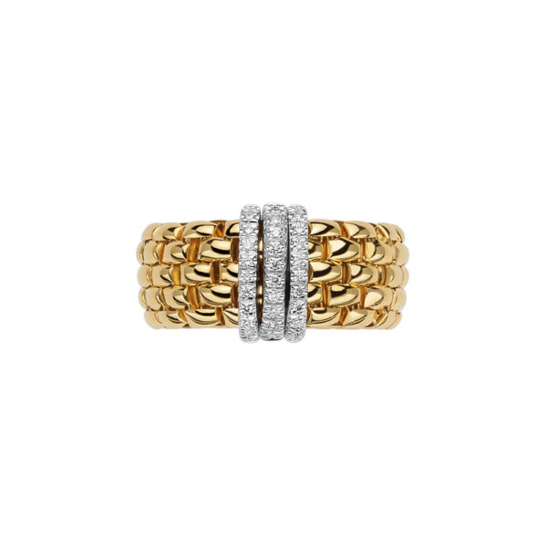 Fope Flex It Ring Panorama Collection in Yellow Gold with Diamonds