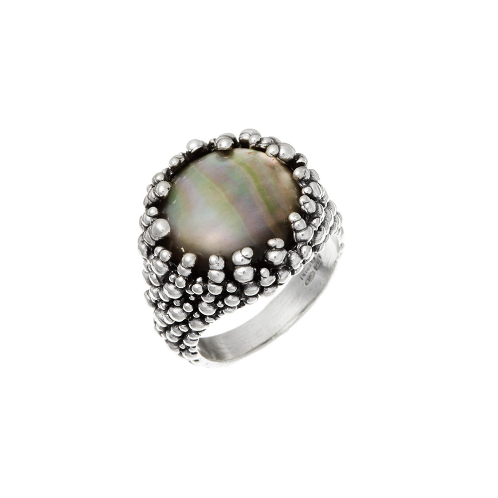 Giovanni Raspini Maui Collection ring with Mother of Pearl and Hydrothermal Quartz
