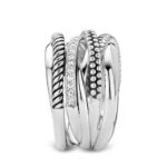 Ti Sento Milano Damenring Silber gekreuzt Band
