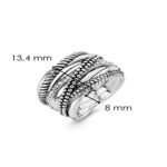 Ti Sento Milano Damenring Silber gekreuzt Band