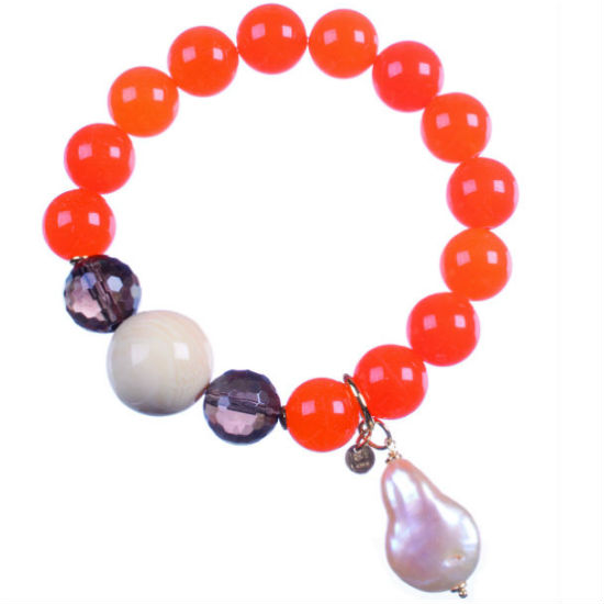 Ethnic Bubble Orange Bracelet