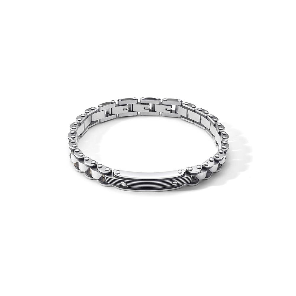 Comete Gioielli Bracelet in Polished Steel and Black PVD