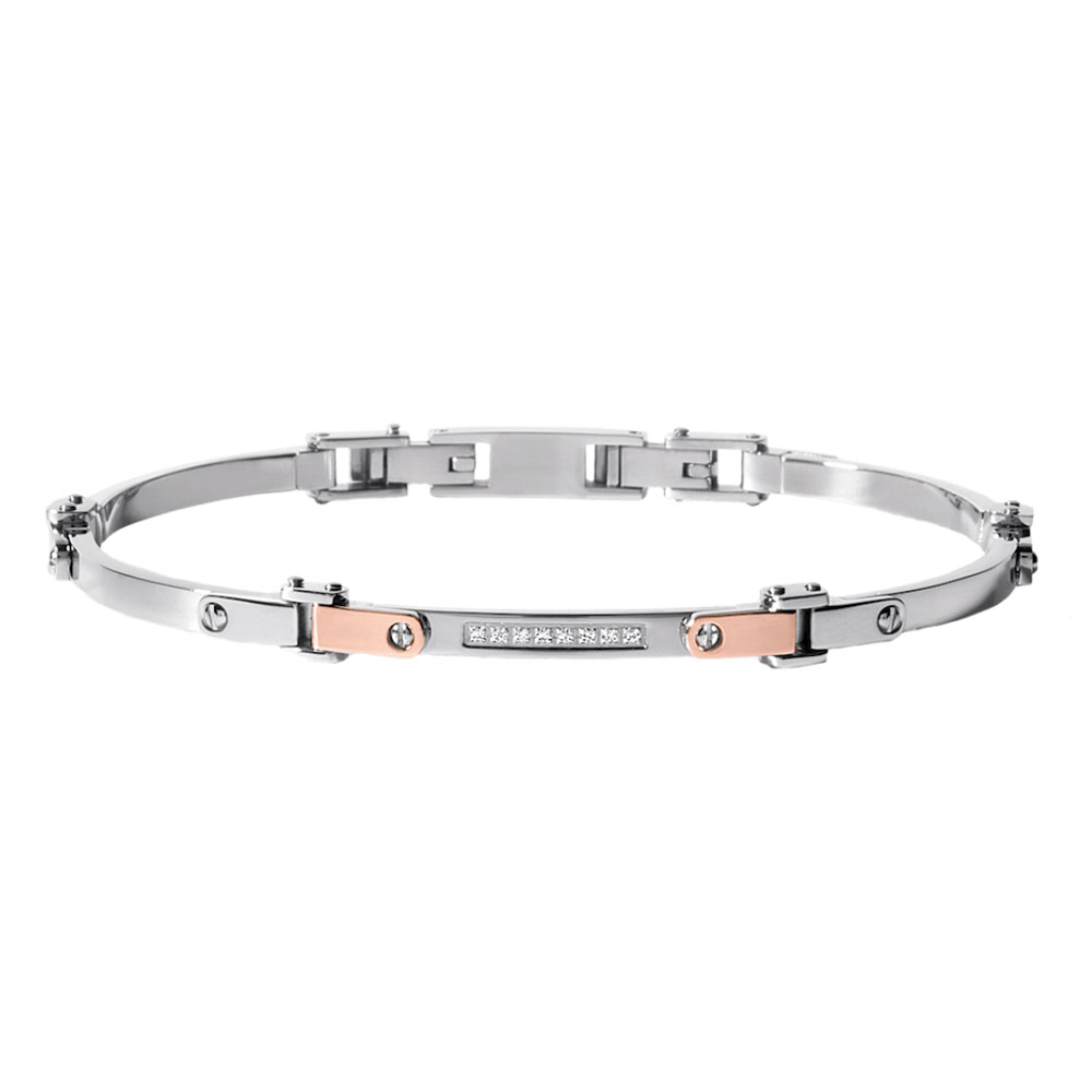 Comete UBR 499 Herren Senior Collection Armband aus Edelstahl mit Diamanten