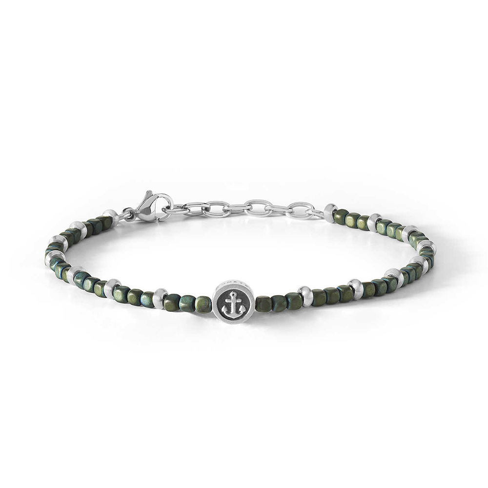 Men's Bracelet Comete Jewelry Stainless Steel and Green Hematite Life Collection UBR 891