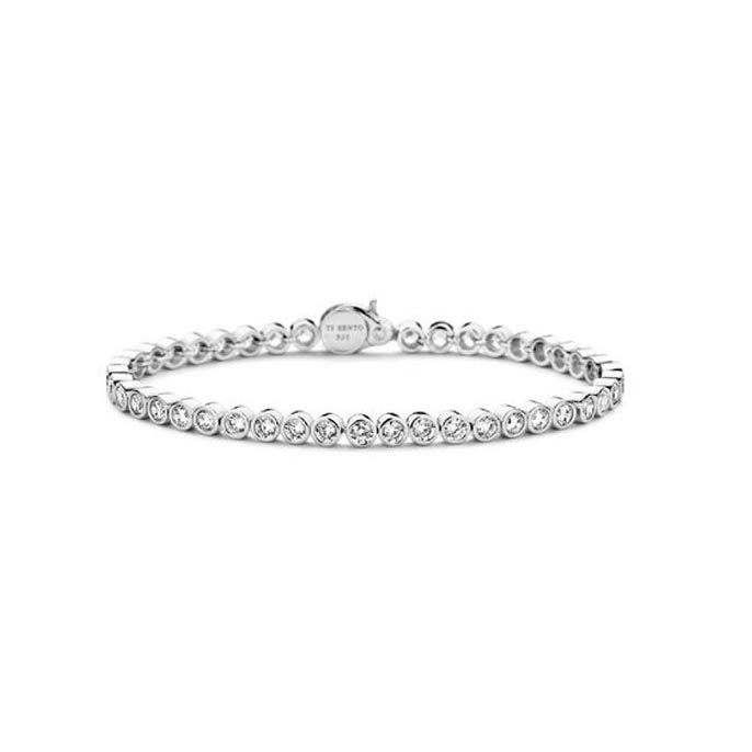 Ti Sento Milano Tennis Bracelet In Silver With Zircons 19 cm.