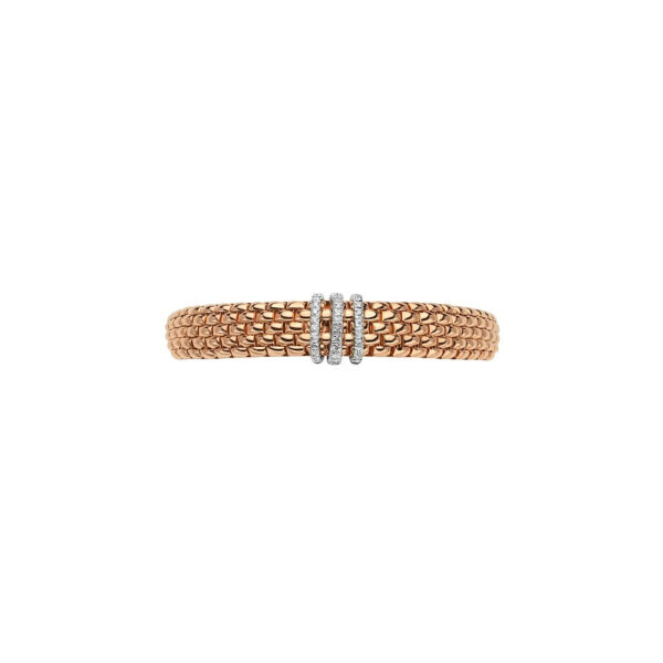Fope Flex It Panorama Bracelet in Rose Gold with Diamonds