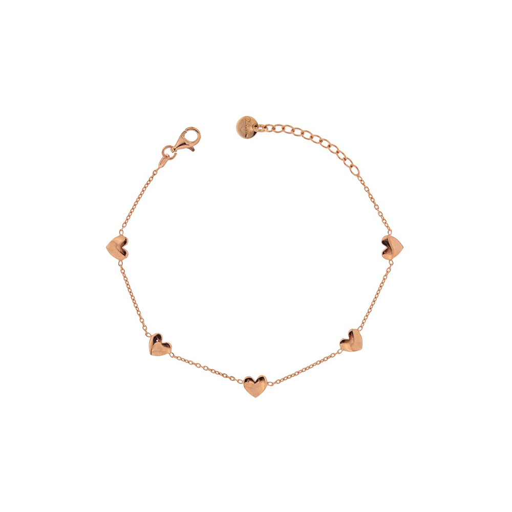 Rue des Mille Bracelet Chain 5 Pink Hearts