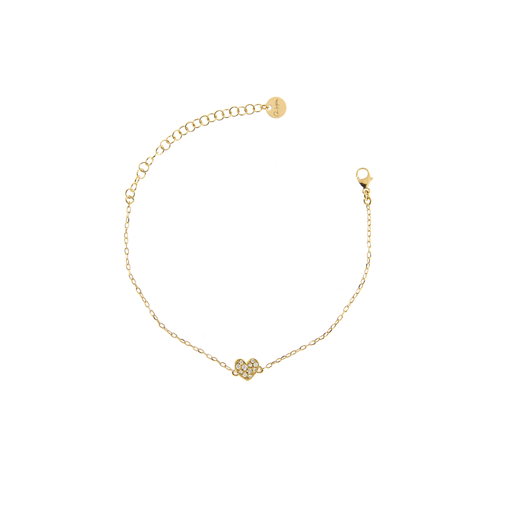 Rue des Mille Heart Zircon Chain Bracelet