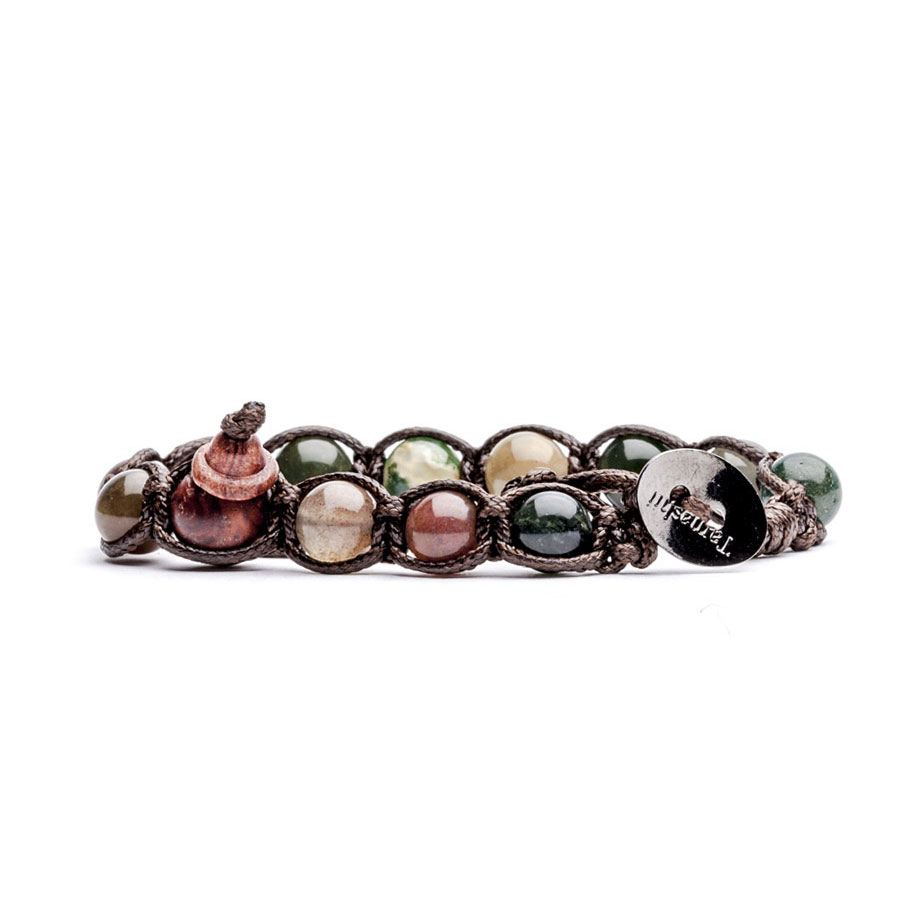 Original Tibetan Tamashii Bracelet with Moss Agate