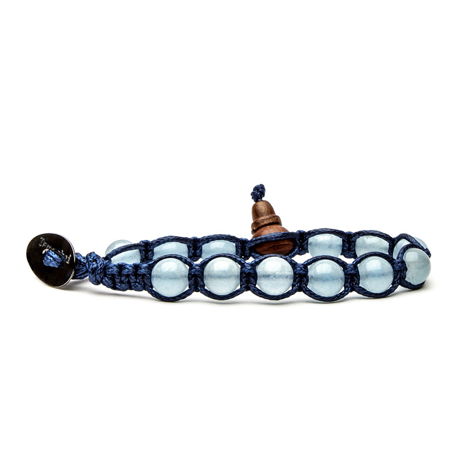 Tamashii Tibetan Blue Jade Bracelet on Blue Cord Base