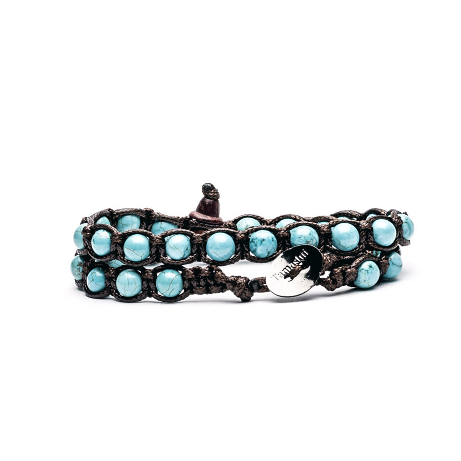 Tamashii Original Tibetan Double Strand Bracelet With Turquoise Paste