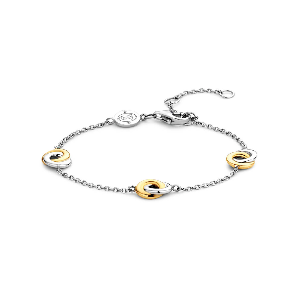 Ti Sento Milano Cerchi Infinito Armband aus Sterling Silber Gelbgold plattiert