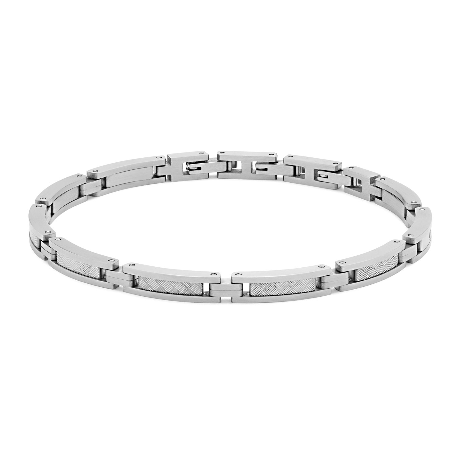 Comete Jewelry Men's Steel Binary Link Bracelet