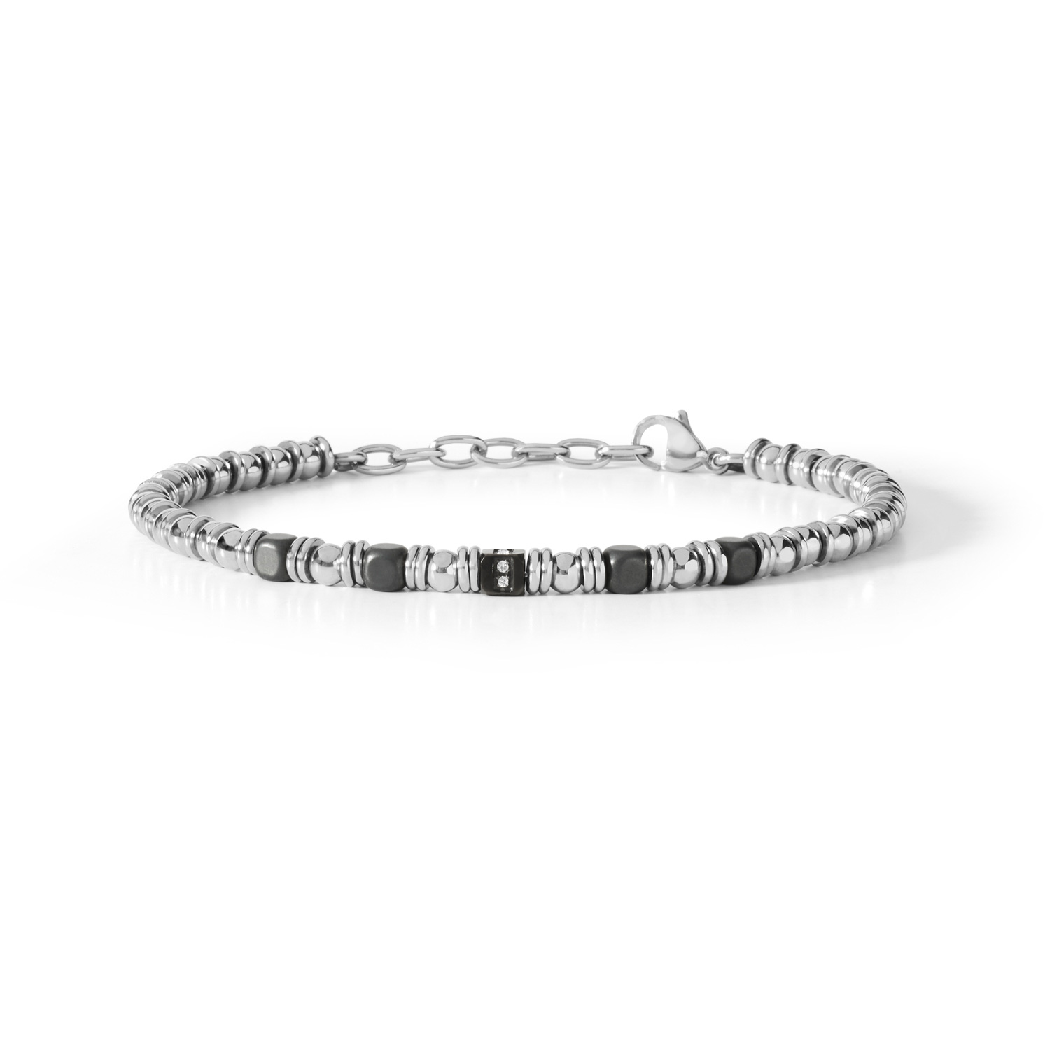 Comete Jewelry Men's Steel and PVD Bracelet with Zircons